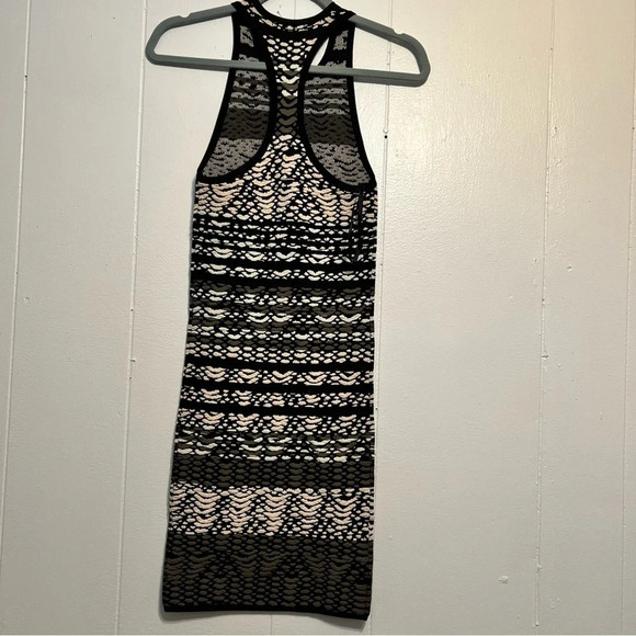RONNY KOBO Knit Dress Bodycon Stretchy Black Cream Green Mini Tank Razor XS - Picture 6 of 10